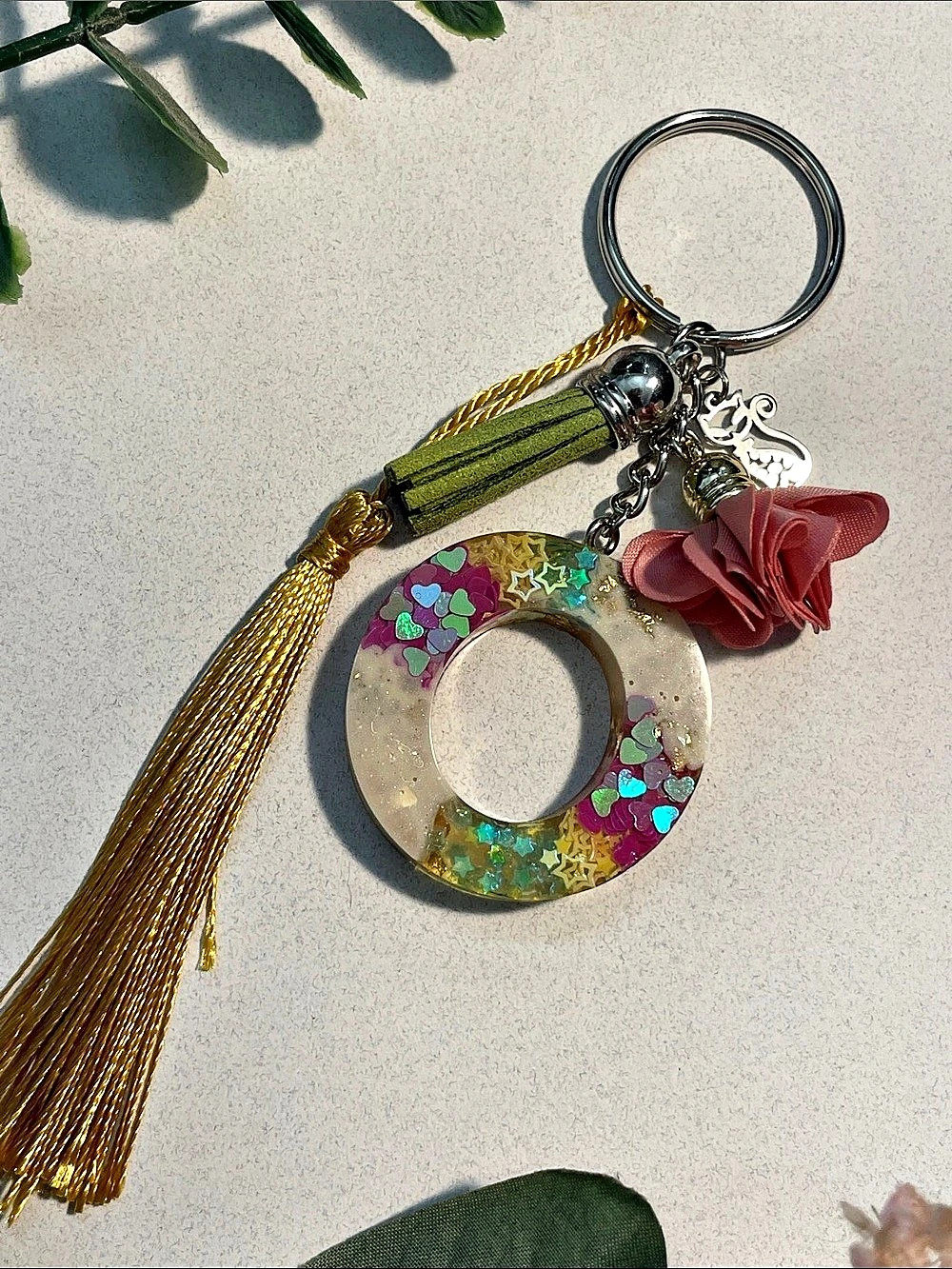 Keychain | Llaveros Handmade Epoxy Resin Letter O